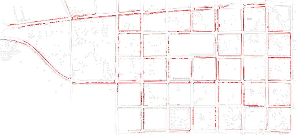 Trottoirs de Santa Ana, plan d’intervention, tronçons de trottoirs rénovés dans le centre du canton