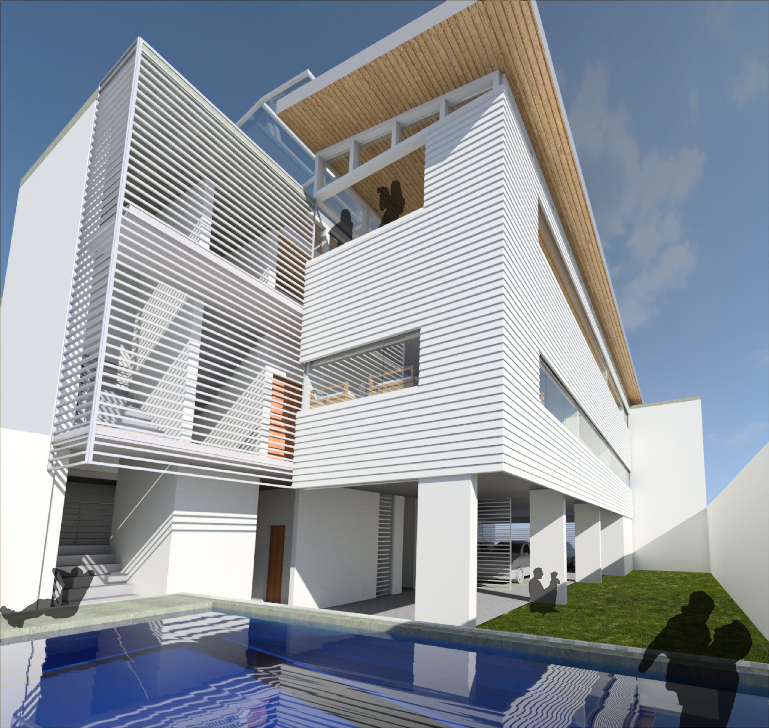 “DHL Casa Club en Puntarenas con volumen vertical, terrazas y vistas al mar”