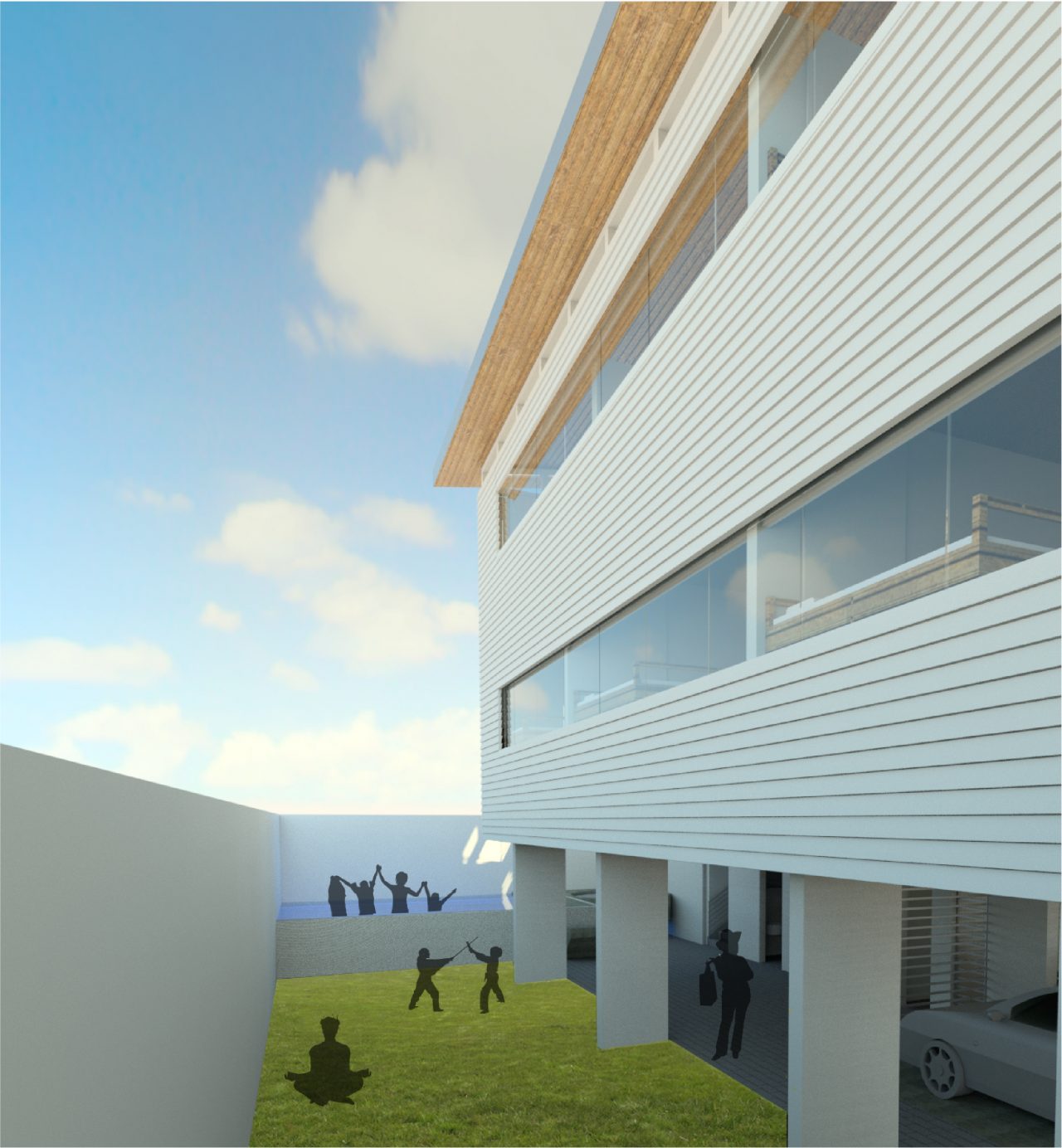 “DHL Casa Club en Puntarenas con volumen vertical, terrazas y vistas al mar”