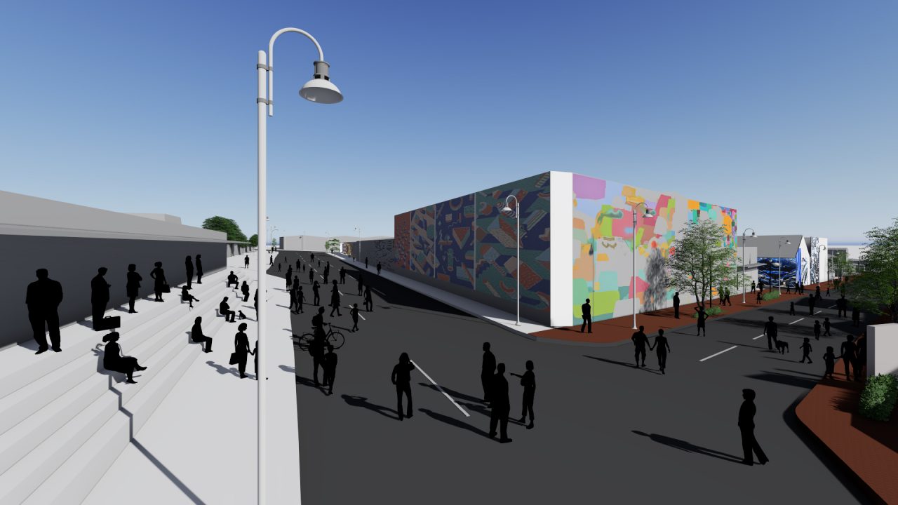Paseo La California con mobiliario urbano e iluminación