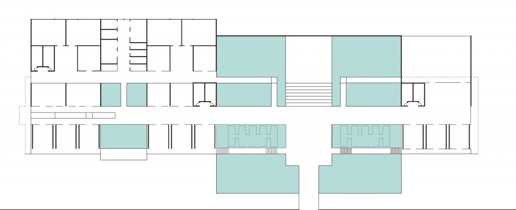 SINEM Parque La Libertad, floor plan, rehearsal rooms and courtyards of the music school