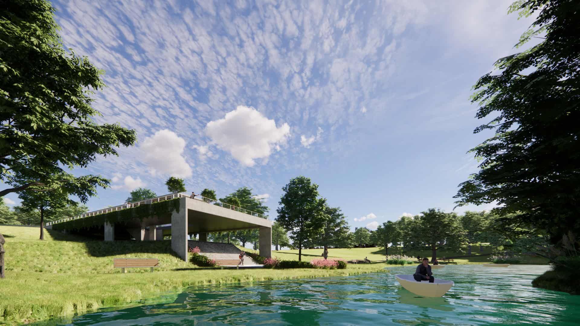 “Conjunto turístico en Sarapiquí integrado al paisaje natural con hotel, capilla, canopy y lago.”