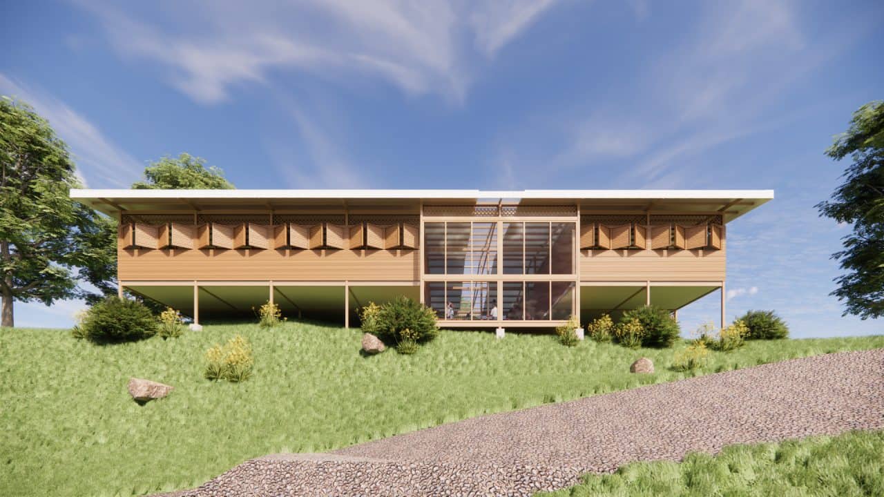 Centro comunitario en zona cafetalera del sur del Valle Central con diseño sostenible