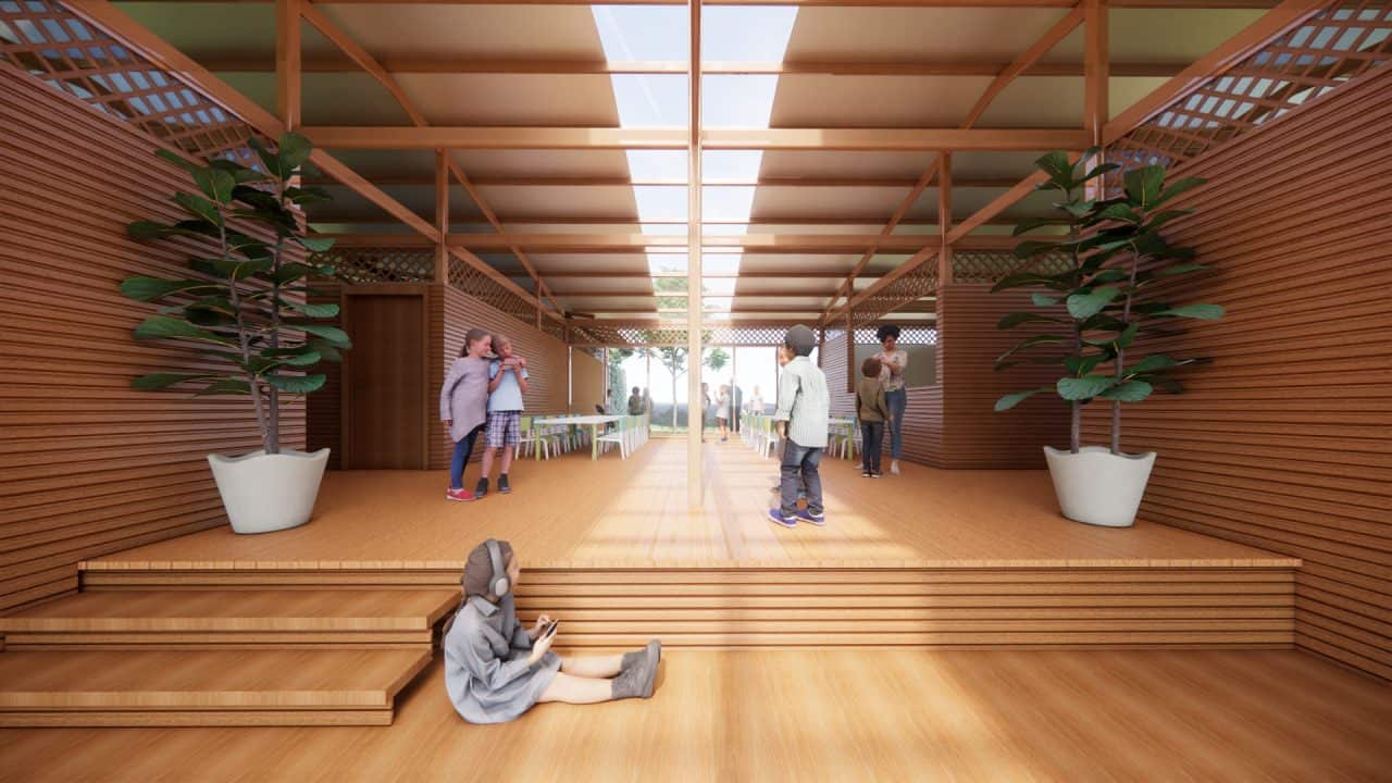 Centro comunitario en zona cafetalera del sur del Valle Central con diseño sostenible