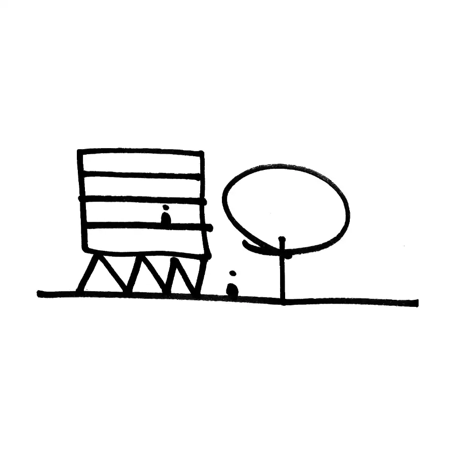 Croquis del concepto Altura idónea de la ciudad