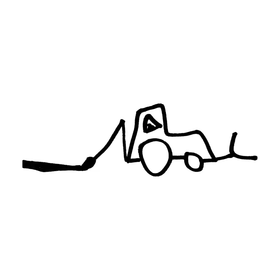 Croquis del concepto Backhoe cromático