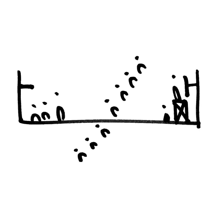 Croquis del concepto Construcción con público