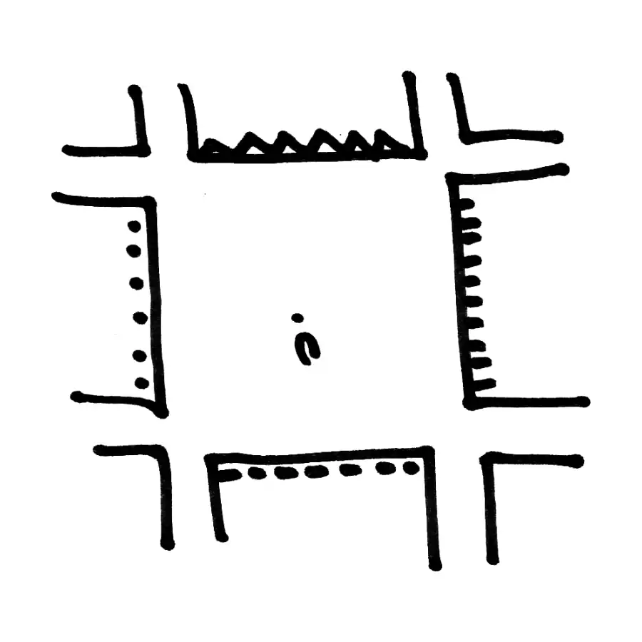 Croquis del concepto Interiorismo urbano