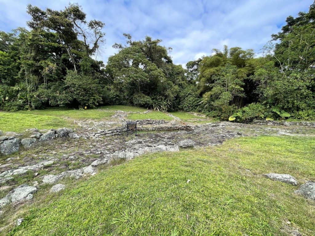 Monumento Nacional Guayabo en Turrialba, vista de sus calzadas y montículos entre el bosque