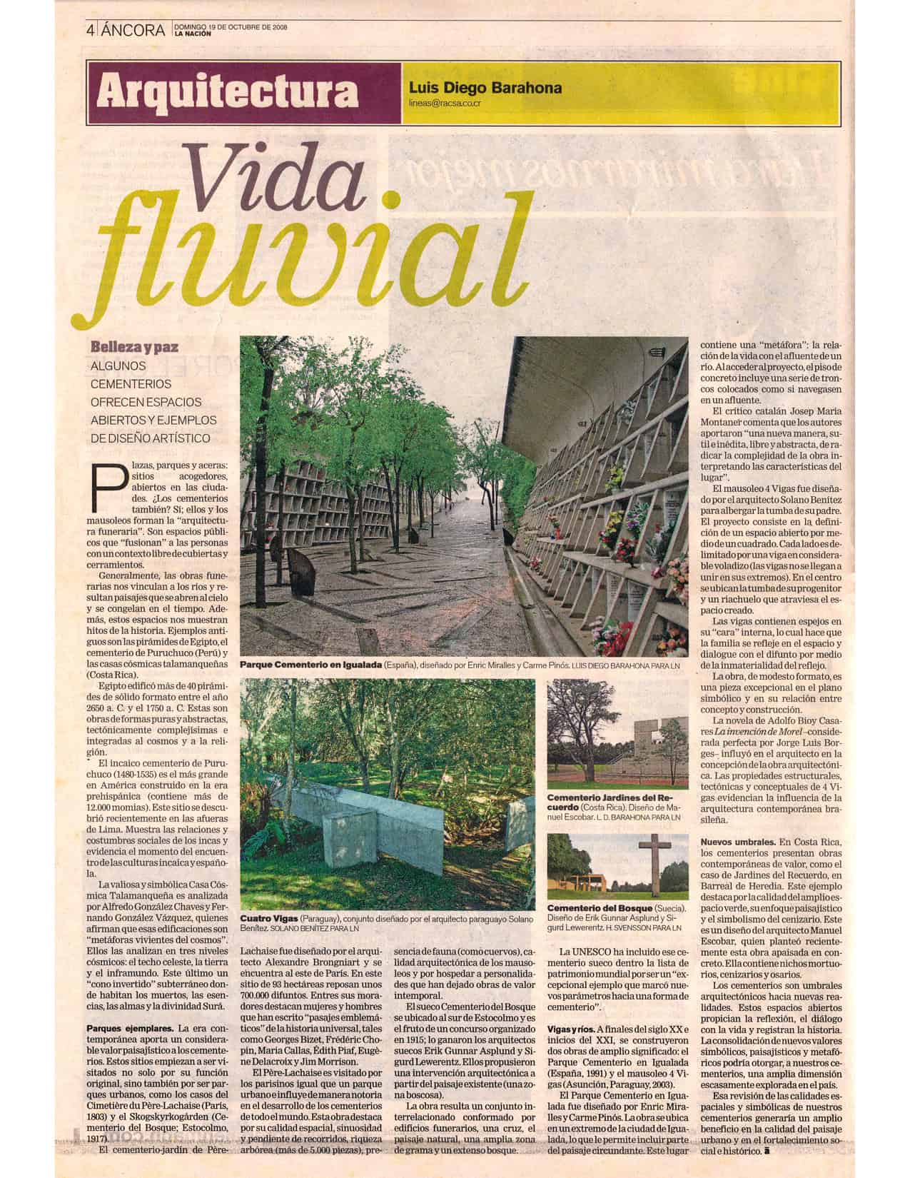 Publicación original de Vida fluvial en La Nación, suplemento Áncora, 2008